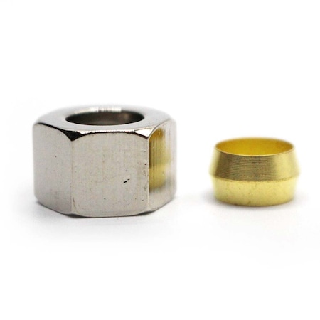 Thrifco Plumbing 3/8 Inch Compression Nut with Ferrule Sleeve, Chrome Plated 4400120